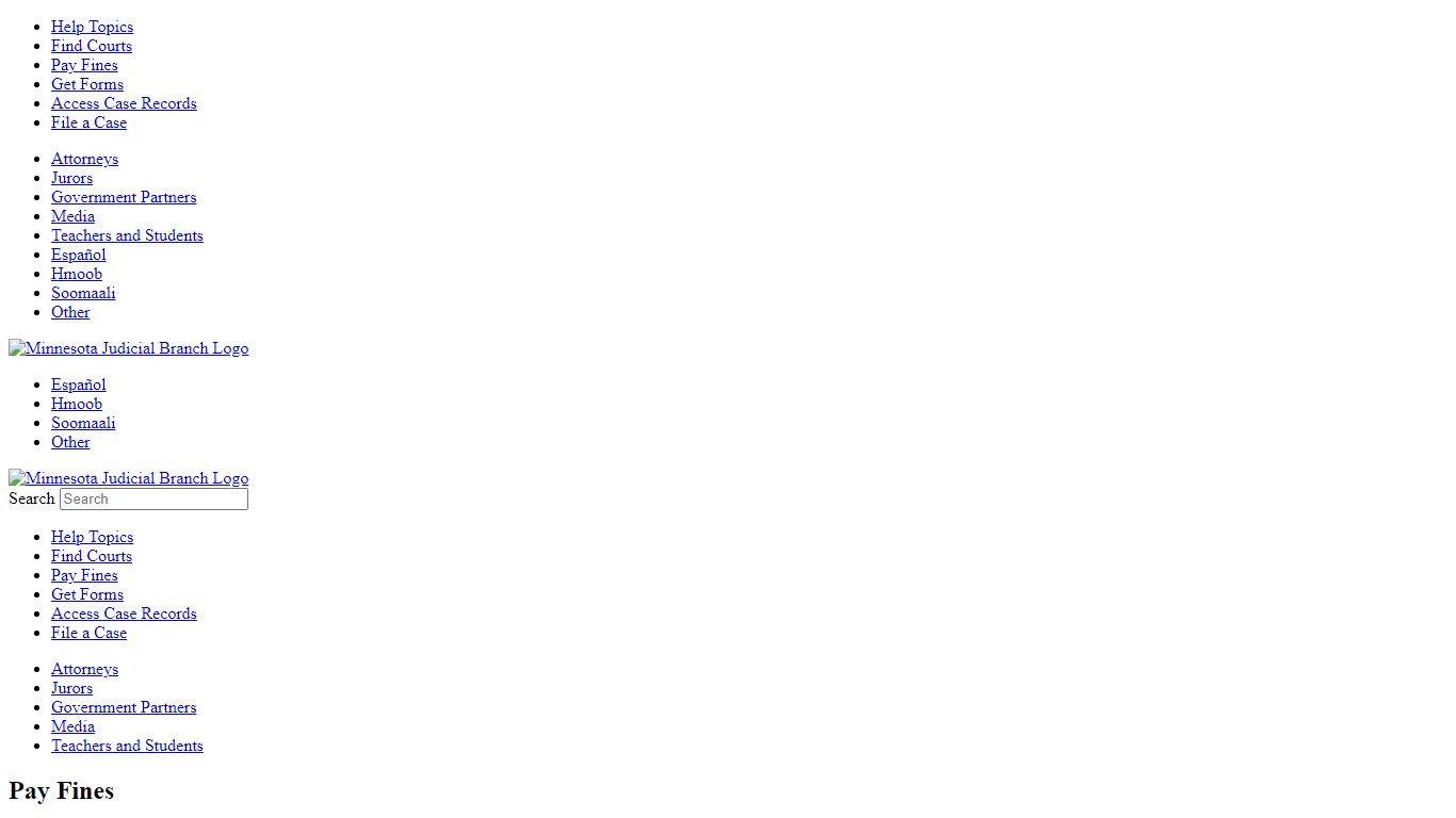 Minnesota Judicial Branch - Pay Fines | Minnesota Judicial Branch